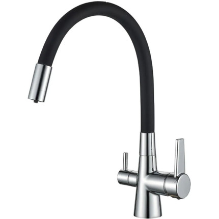 Смеситель для кухни Haiba HB76858-7, хром/черный -  Смеситель для кухни Haiba HB76858-7, хром/черный фото