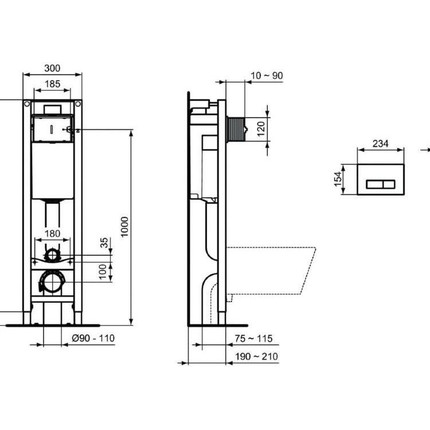 Инсталляция Ideal Standard Prosys Eco Frame M с подвесным унитазом Eurovit Rimless W660101 - 7 Инсталляция Ideal Standard Prosys Eco Frame M с подвесным унитазом Eurovit Rimless W660101 фото 7