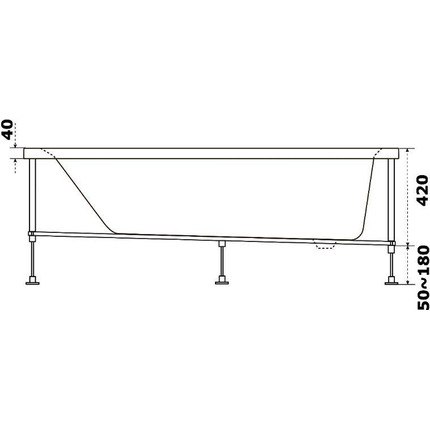 Ванна акриловая Bas Аякс 170х75 см, Размер - мм: 1700х750 фото 5