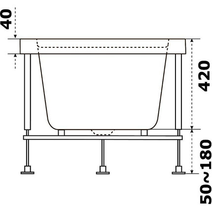 Ванна акриловая Bas Аякс 170х75 см, Размер - мм: 1700х750 фото 6