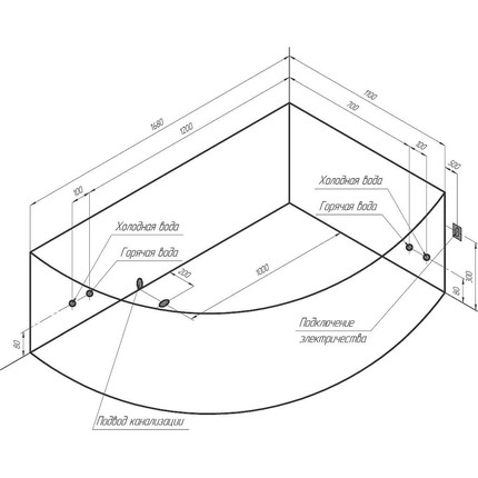 Ванна гидромассажная Радомир Алари 168x120 см R (Гидромассаж "Баланс") фото 3