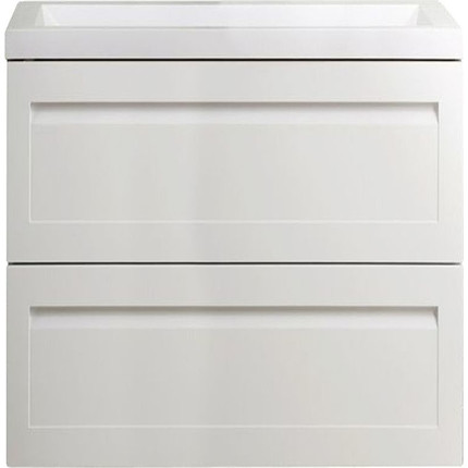Тумба подвесная с раковиной Art&Max AM-Platino-750-2C-SO-BL 75 см, белый глянец фото 