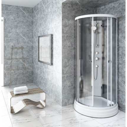 Душевая кабина Радомир Стронг 110x110 см, белый/матовое фото 