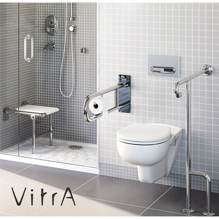 Унитаз подвесной безободковый Vitra Conforma 5810B003-6234 для людей с ограниченными возможностями, с крышкой дюропласт фото 5