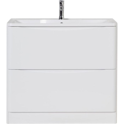 Тумба напольная с раковиной BelBagno ACQUA-1000-2C-PIA-BL 100 см, Bianco Lucido, Цвет фасада: Bianco Lucido фото 3