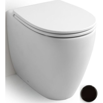 Унитаз приставной безободковый White Ceramic Basic W020105, черный матовый фото 