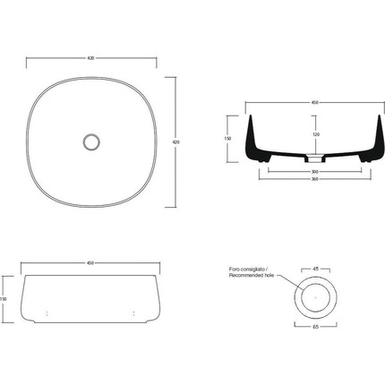 Раковина-чаша White Ceramic Jumper 42 см W0727FM, серый матовый фото 2
