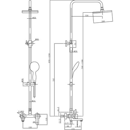 Душевая стойка Aquanet Passion S3 212275 фото 2