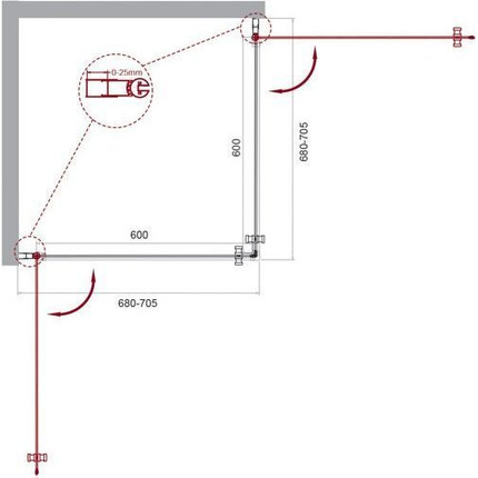 Душевое ограждение BelBagno 70x70 см ETNA-A-2-70-C-Cr, хром/прозрачное фото 2