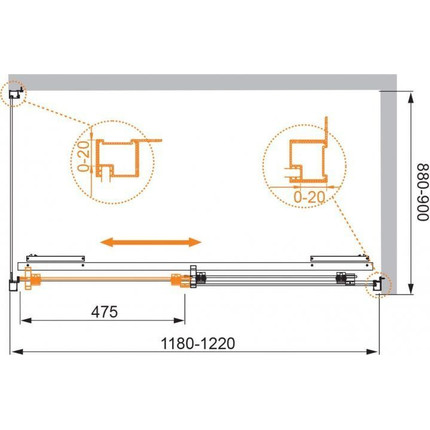 Душевое ограждение Cezares LUх-SOFT AH-1 120х90 см, хром/прозрачное - 6 Душевое ограждение Cezares LUх-SOFT AH-1 120х90 см, хром/прозрачное фото 6
