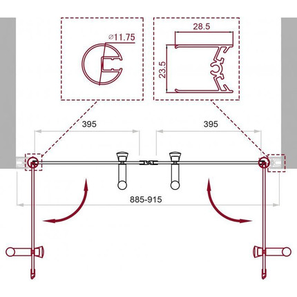 Душевая дверь BelBagno 90 см UNO-B-2-90-C-Cr, хром/прозрачное - 2 Душевая дверь BelBagno 90 см UNO-B-2-90-C-Cr, хром/прозрачное фото 2