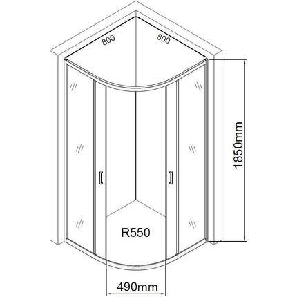 Душевое ограждение Aquanet SE-800Q 80х80 см 270062, хром/прозрачное фото 3