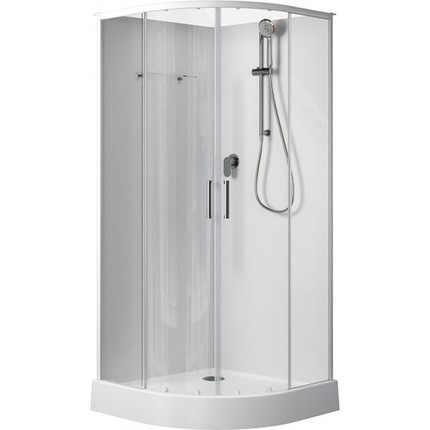 Душевое кабина Aquanet Passion EVO R 100x100 см 281965, белый/прозрачное (безсиликоновая сборка) фото 