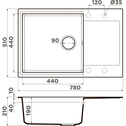 Кухонная мойка Omoikiri Daisen 78-LB-BE 4993686, ваниль фото 2