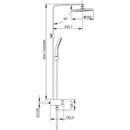 Душевая стойка с термостатом Gappo G2495-2, черный, Цвет производителя: чёрный - 9 Душевая стойка с термостатом Gappo G2495-2, черный, Цвет производителя: чёрный фото 9