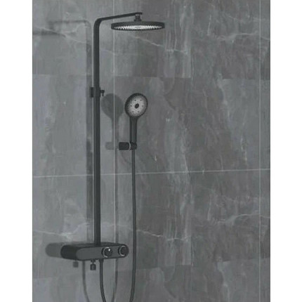 Душевая стойка с термостатом Gappo G2495-2, черный, Цвет производителя: чёрный - 2 Душевая стойка с термостатом Gappo G2495-2, черный, Цвет производителя: чёрный фото 2