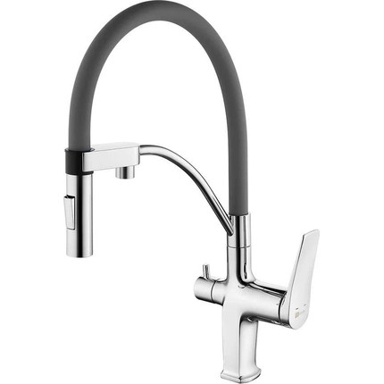 Смеситель для кухни Lemark Comfort LM3074C-Gray, хром/серый фото 
