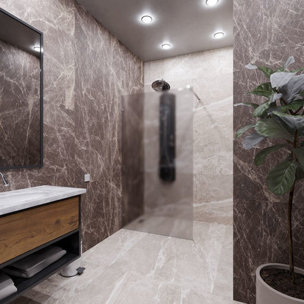 Душевая перегородка Радомир Walk-in 110 см (стекло 8 мм) с кронштейном в комплекте, хром/матовое фото 2