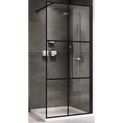 Душевая перегородка Abber Immer Offen 120 см AG62120B, черный/прозрачное фото 2