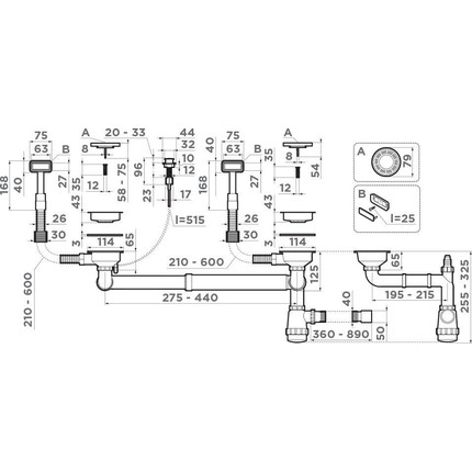 Арматура для кухонной мойки Omoikiri WK-2-A IN 4956484, нержавеющая сталь фото 2