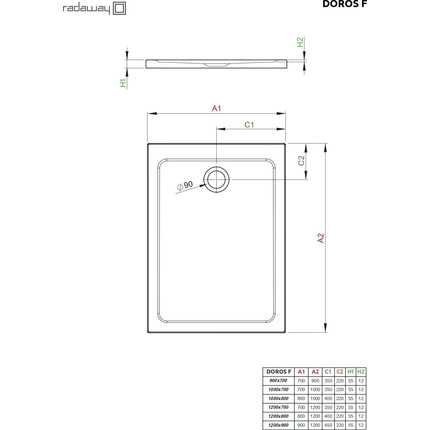 Поддон акриловый Radaway Doros F 100х80 см SDRF1080-01 - 3 Поддон акриловый Radaway Doros F 100х80 см SDRF1080-01 фото 3