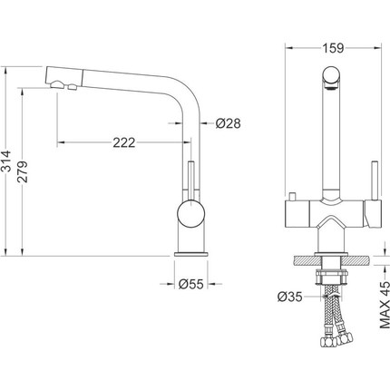 Смеситель для кухни Timo Saona 2396/17F, золото матовое фото 6