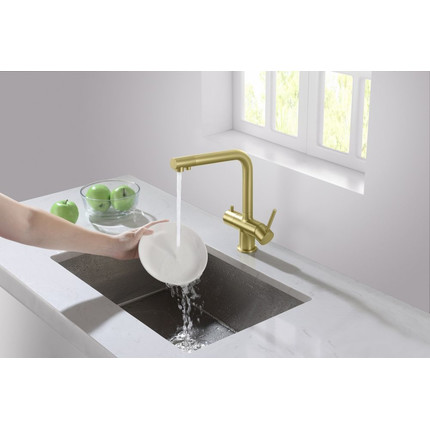 Смеситель для кухни Timo Saona 2396/17F, золото матовое фото 2