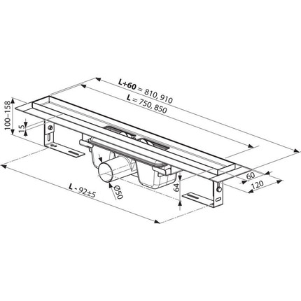 Трап Ravak Runway 750 X01750, Цвет производителя: нержавеющая сталь, Размер трапа: 750 фото 5
