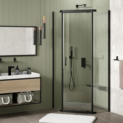 Душевое ограждение WasserKraft Wiese 100x100 см 84P38, чёрный/прозрачное фото 4