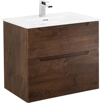 Тумба подвесная с раковиной BelBagno ETNA-H60-700-2C-SO-RW-P 70 см, Rovere Moro, Цвет фасада: Rovere Moro фото 2