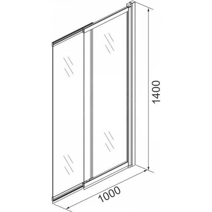 Шторка для ванны Azario Merrit 100х140 см AZ-NF6122 1000 Black, чёрный/прозрачное фото 3