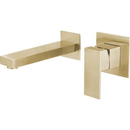 Смеситель для раковины настенный Abber Daheim AF8212G (со скрытой частью) золото матовое, Цвет производителя: золото матовое фото 