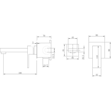 Смеситель для раковины настенный Abber Daheim AF8212G (со скрытой частью) золото матовое, Цвет производителя: золото матовое фото 3