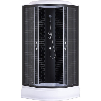 Душевая кабина Loranto 90х90 см CS-6690-25GB 90, черный/серое фото 