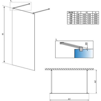 Душевая перегородка Radaway Modo New I 120 см хром/прозрачное фото 4