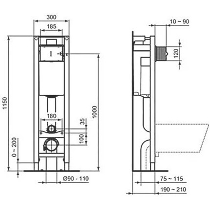 Инсталляция для унитаза Ideal Standard Prosys Eco Frame M E233267 - 5 Инсталляция для унитаза Ideal Standard Prosys Eco Frame M E233267 фото 5