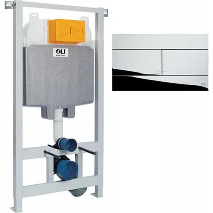 Инсталляция для унитаза Oli 74 601801mSl00 (кнопка смыва Slim, хром глянец) фото 