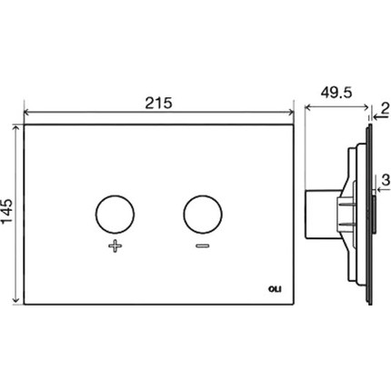 Кнопка смыва Oli Blink (пневматическая) 093399, хром матовый фото 2