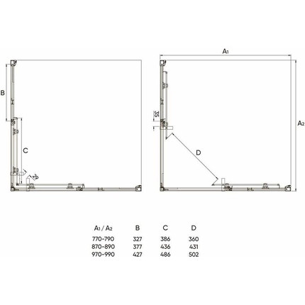 Душевое ограждение Veconi Rovigo 80x80 см RV47B-80-01-C4, чёрный/прозрачное фото 5