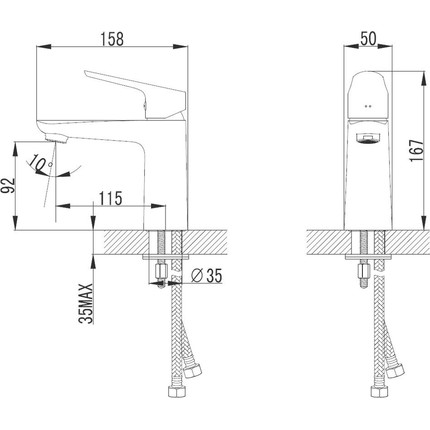 Смеситель для раковины Azario Campo AZ-KX168275C фото 2