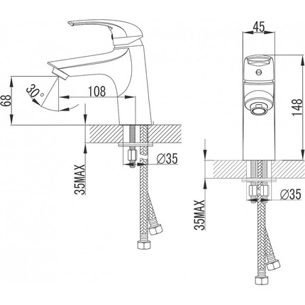 Смеситель для раковины Azario Sintra AZ-WKF168042C - 3 Смеситель для раковины Azario Sintra AZ-WKF168042C фото 3