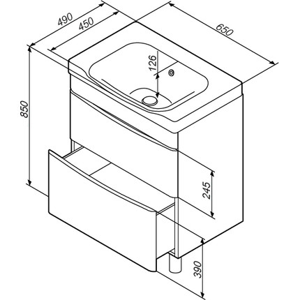 Тумба напольная с раковиной AM.PM Like 65 см M80FSX0652WG, белый глянцевый - 8 Тумба напольная с раковиной AM.PM Like 65 см M80FSX0652WG, белый глянцевый фото 8