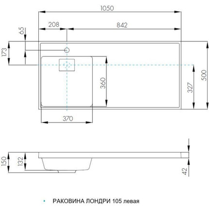Тумба напольная с раковиной-столешницей Акватон Лондри 105 см 1A2670K2LHDR0 (раковина слева) дуб рустикальный/белый фото 11