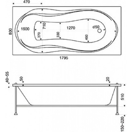 Ванна акриловая 180х80 Bas ЯМАЙКА - 7 Ванна акриловая 180х80 Bas ЯМАЙКА фото 7