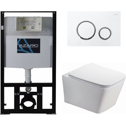 Инсталляция с подвесным безободковым унитазом Azario Nova AZ-8010-1000+AZ-8200-0045+AZ-2216 SP фото 