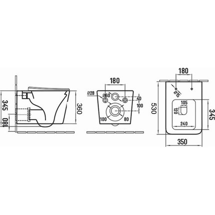 Инсталляция с подвесным безободковым унитазом Azario Nova AZ-8010-1000+AZ-8200-0045+AZ-2216 SP фото 9