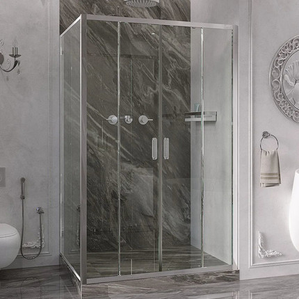 Душевое ограждение Ambassador Forsa 140x110 см 17021109AX-110AX, хром/прозрачное фото 2