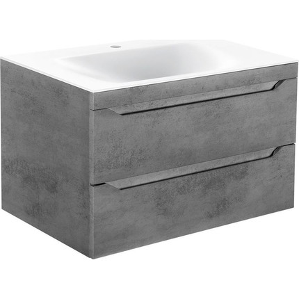 Тумба подвесная с раковиной Vincea Fine 80 см VMC-2F800BT, бетон - 2 Тумба подвесная с раковиной Vincea Fine 80 см VMC-2F800BT, бетон фото 2