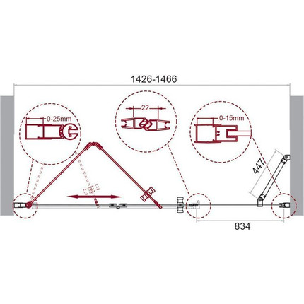 Душевая дверь BelBagno 150 см ALBANO-BS-13-90+60-C-Cr, хром/прозрачное фото 9