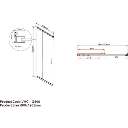 Душевое ограждение Vincea Garda 110x80 см VSS-1G8011CLB, черный/прозрачное фото 7
